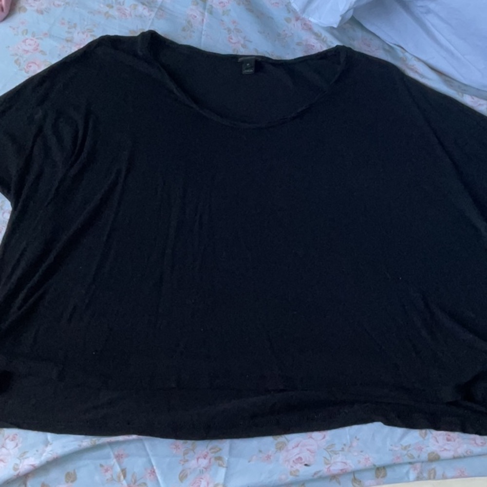 Sale! J. Crew Scoop Neck Short Sleeve Blouse, Size M, Black